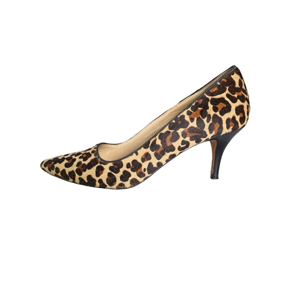 COLE HAAN calf skin / fur kitten heels. Animal / leopard  print. Size 6.5. - Picture 4 of 11